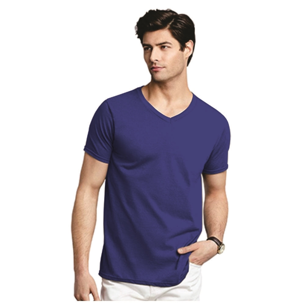 Playera Caballero -  Gildan Soft Style Cuello V 100% Algodon