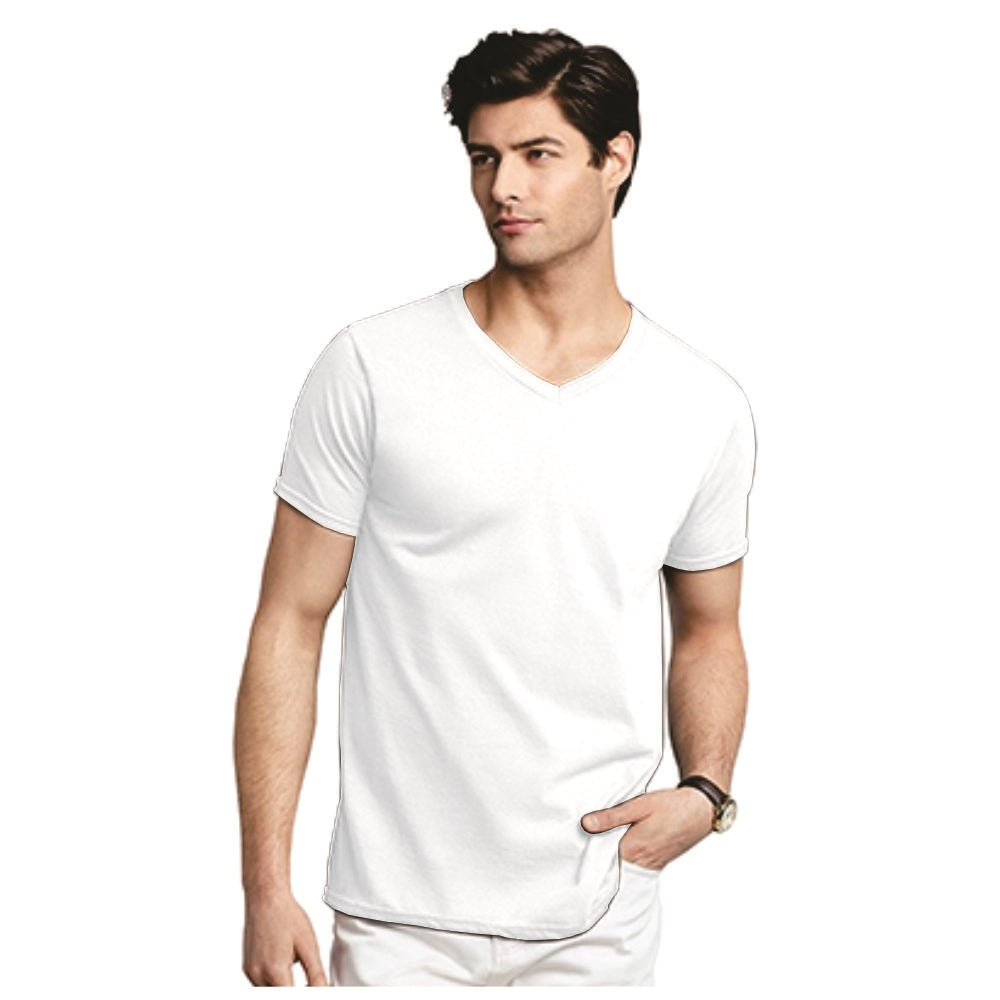 Playera Caballero -  Gildan Soft Style Cuello V 100% Algodon