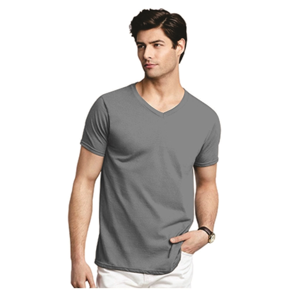 Playera Caballero -  Gildan Soft Style Cuello V 100% Algodon