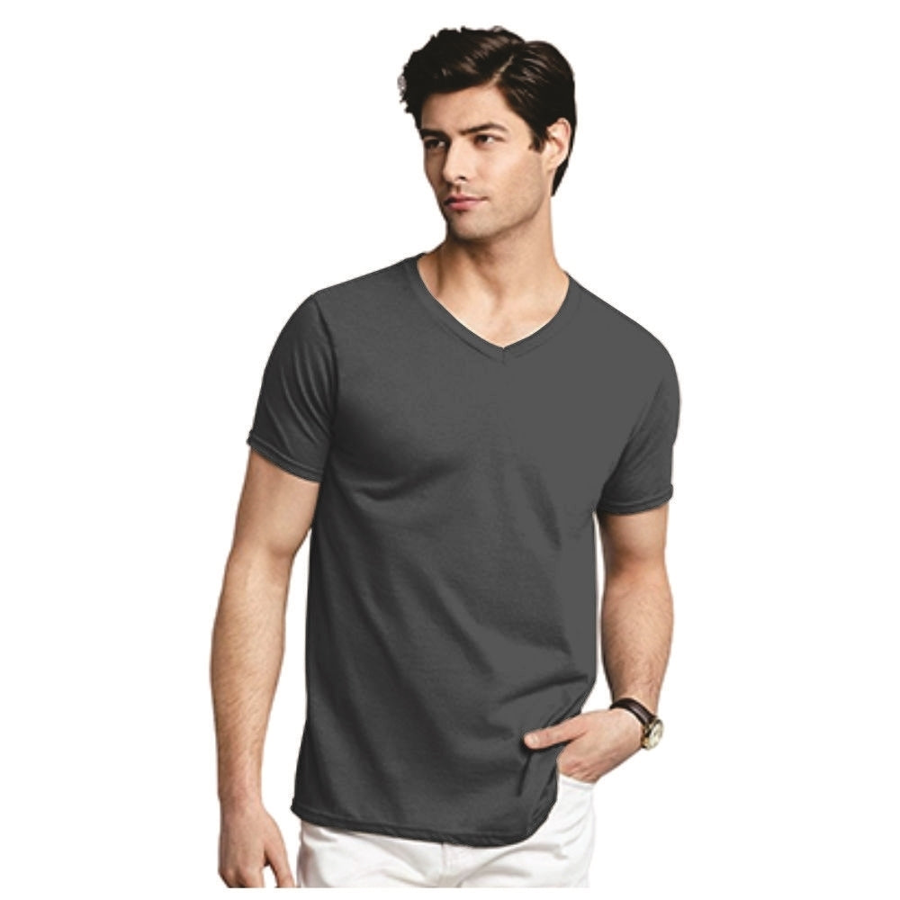 Playera Caballero -  Gildan Soft Style Cuello V 100% Algodon