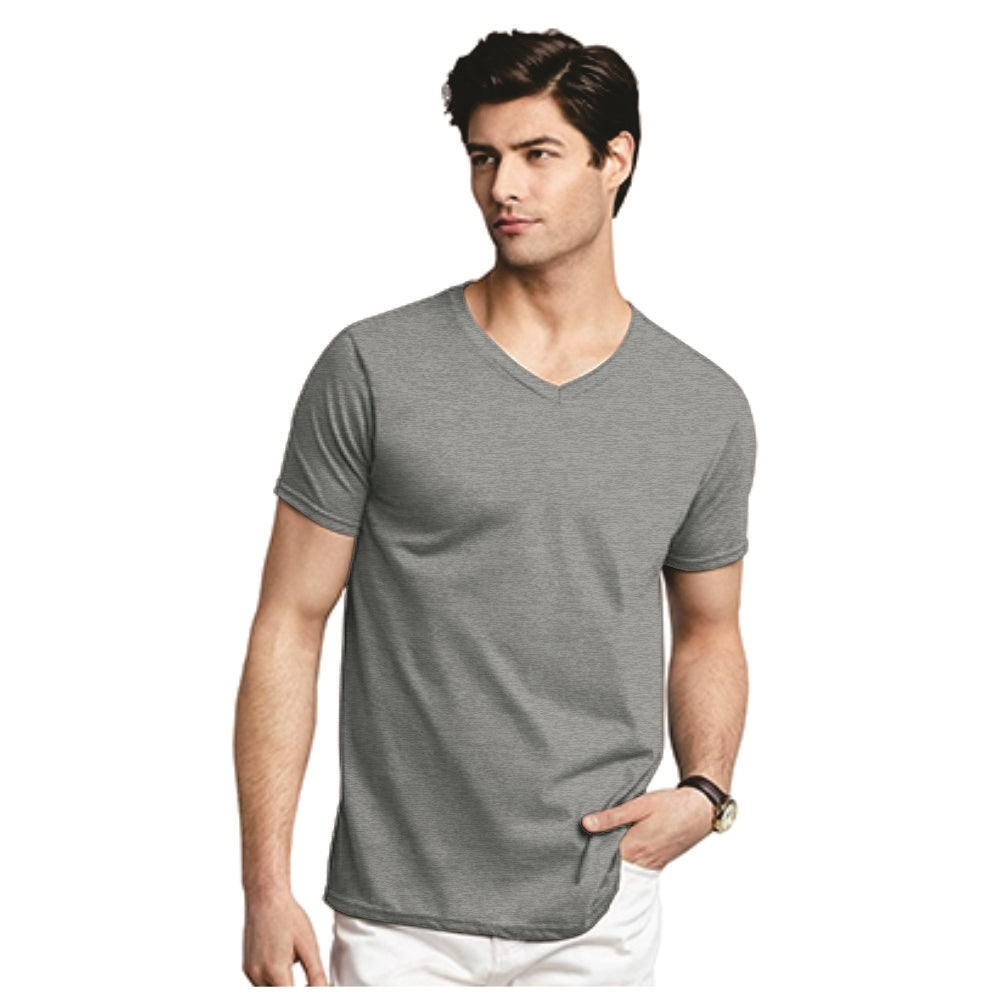 Playera Caballero -  Gildan Soft Style Cuello V 100% Algodon