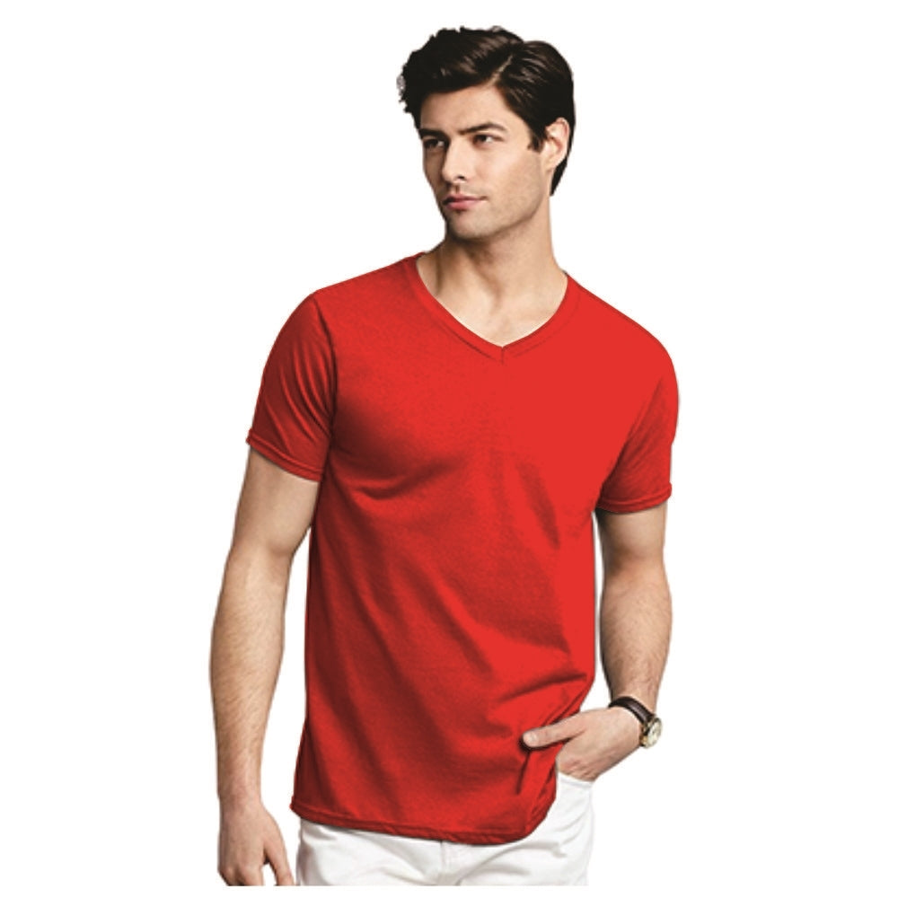 Playera Caballero -  Gildan Soft Style Cuello V 100% Algodon