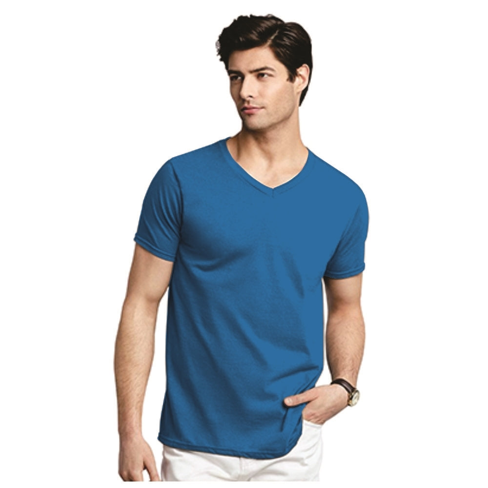 Playera Caballero -  Gildan Soft Style Cuello V 100% Algodon